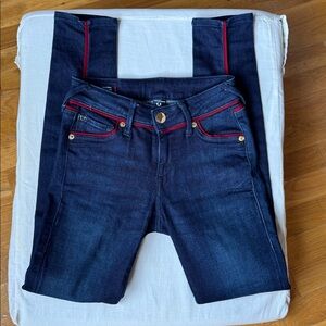 True religion dark blue dress jeans with burgundy details. Worn once